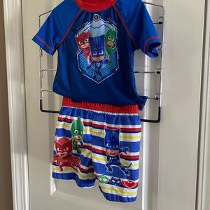 Pj Masks rash guard / swim trunks